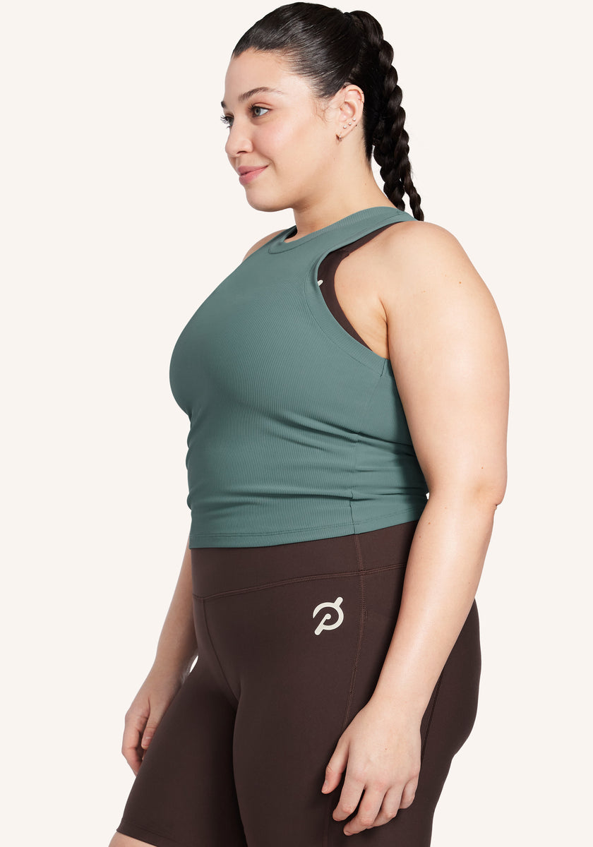 Peloton Women's Standard Performance Rib Racerback Tank Top - High Neck Workout Tank