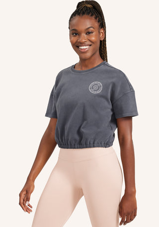 Mineral Wash Elastic Crop Tee