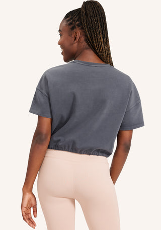 Mineral Wash Elastic Crop Tee