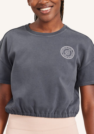 Mineral Wash Elastic Crop Tee