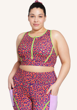 Peloton x Brittany Allen Leopard Zipper Bra