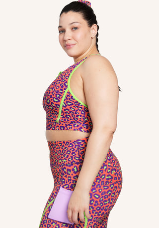 Peloton x Brittany Allen Leopard Zipper Bra