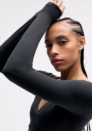 Everlux V-Neck Long-Sleeve Bra Top | Light Support, A/B Cup