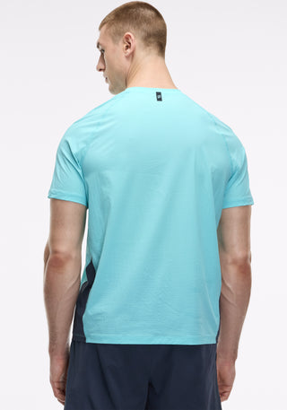 Grid Jacquard Colorblock Short Sleeve