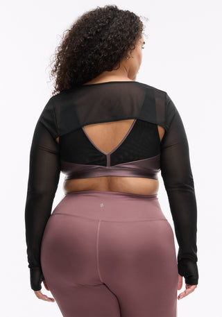 Mesh Shrug V-Back Bra