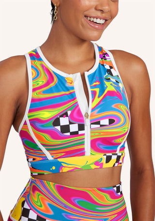 Brittany Allen x Peloton Printed Zipper Bra