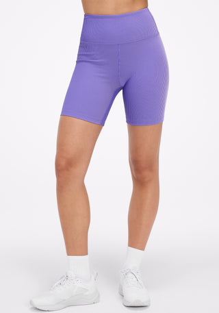 Dual Tone Rib High Rise Bike Short 7"