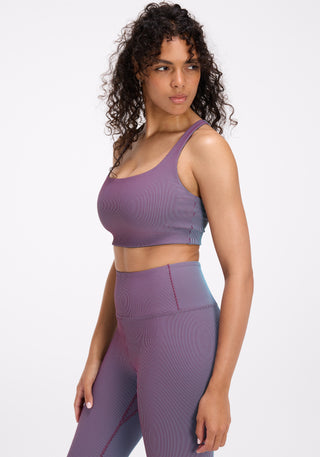 Dual Tone Rib Square Neck Bra