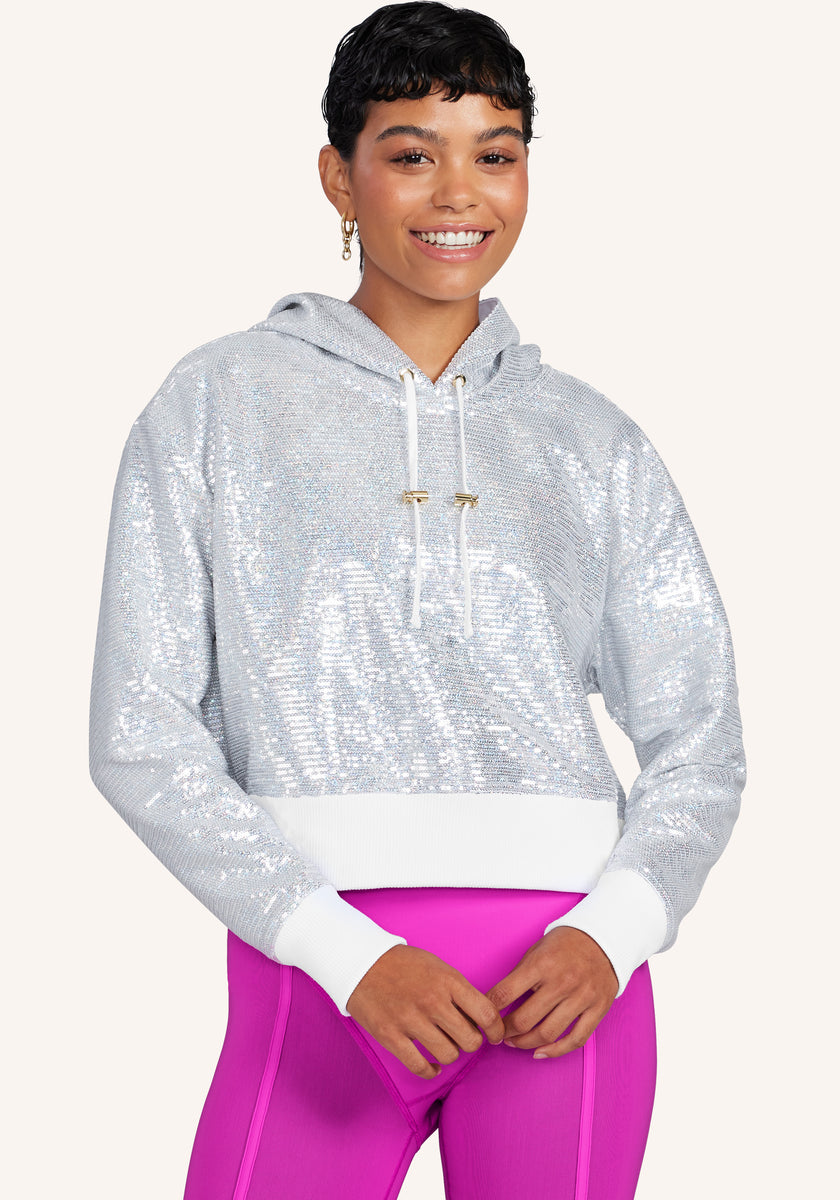 Brittany Allen x Peloton Sequin Cropped Hoodie Peloton Apparel UK