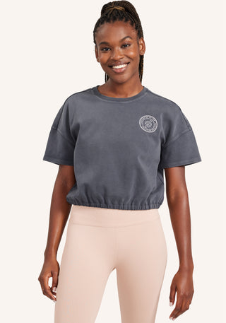 Mineral Wash Elastic Crop Tee