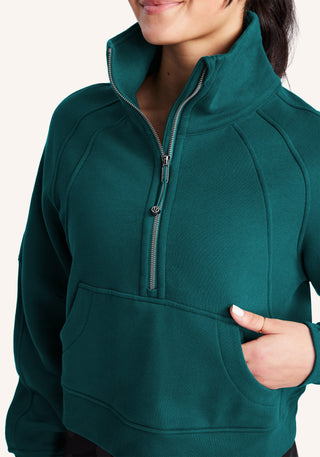 Scuba Oversized Funnel-Neck Half Zip